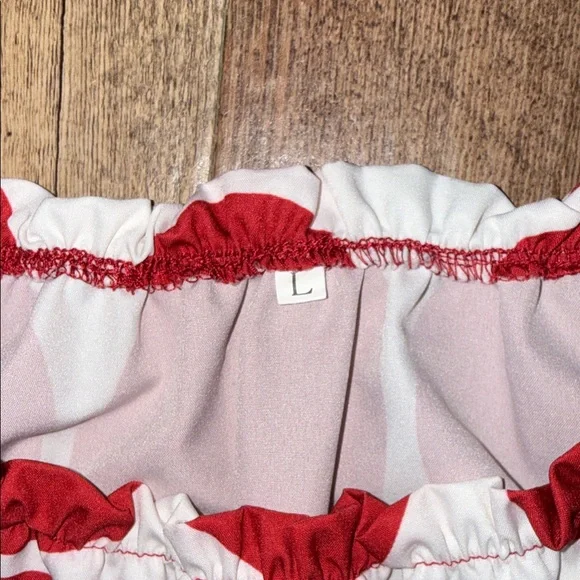 Vibrant Red Polka Dot Ruffle Sleeve Blouse - Picture 3 of 6